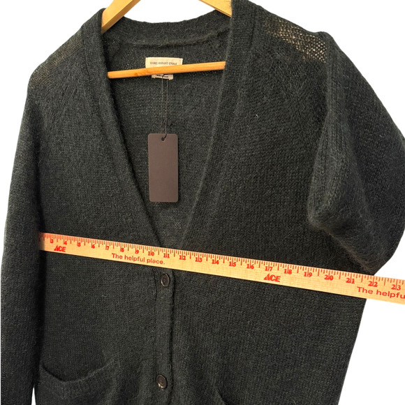 NEW! Isabel Marant S Kid Mohair $599 Long Cardigan Sweater Oversized Teal Green - Picture 7 of 8